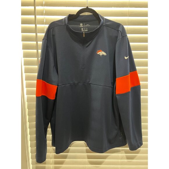 Nike‎ Denver Broncos 1/4 Zip Pullover - Size XXL - Picture 1 of 3